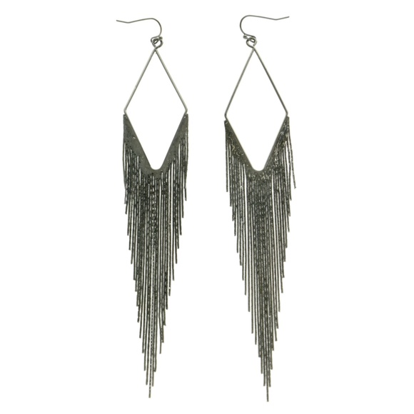 Express Dangle-Earrings Dark-Silver NWT - Picture 3 of 4